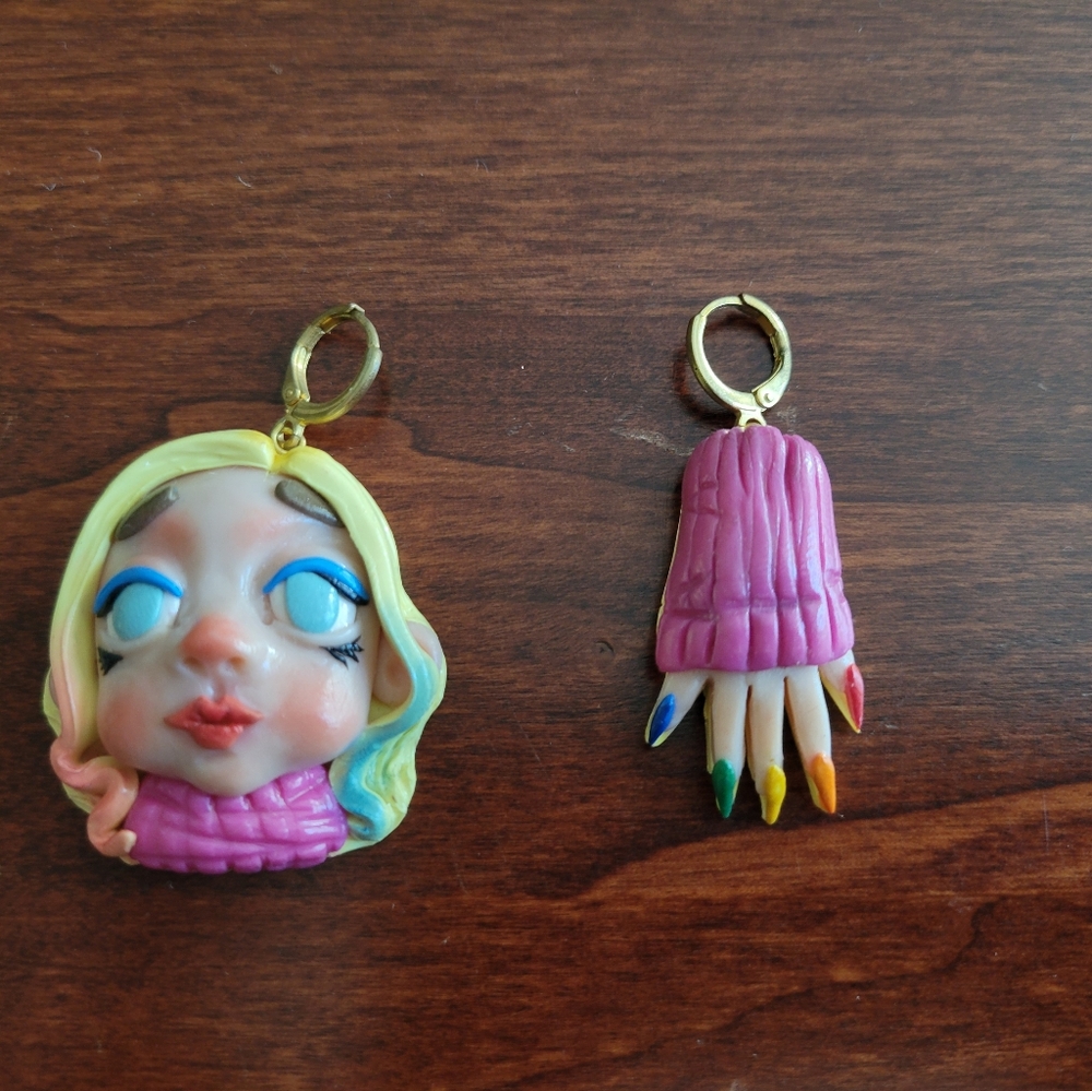 Enid and hand earrings